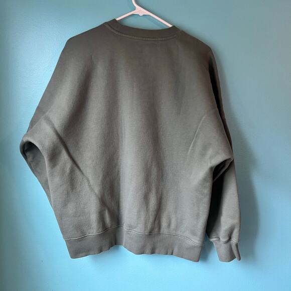 Tuff Athletics Womens Sweatshirt Fleece Crew Neck Pullover with pockets Green - Picture 3 of 7